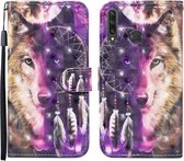 Voor Huawei Y6p 3D Geschilderd Patroon Horizontale Flip Leren Case met Houder & Portemonnee & Kaartsleuf & Lanyard (Wind Chime Wolf)