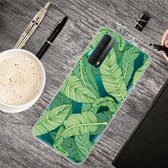 Voor Huawei P Smart 2021 schokbestendig geverfd transparant TPU beschermhoes (bananenblad)