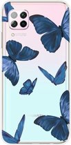Voor Huawei P40 lite E / Y7p schokbestendig geverfd TPU beschermhoes (blauwe vlinder)