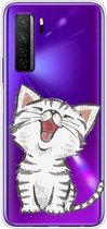 Voor Huawei P40 lite 5G / nova 7 SE schokbestendig geverfd TPU beschermhoes (lachende kat)