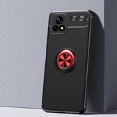 Voor vivo Y52s metalen ringhouder 360 graden roterende TPU-hoes (zwart + rood)