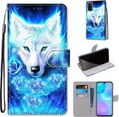 Voor Huawei Honor 30 Lite Gekleurde Tekening Cross Textuur Horizontale Flip PU Lederen Case met Houder & Kaartsleuven & Portemonnee & Lanyard (Dick Rose Wolf)