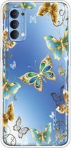 Voor OPPO Reno4 Gekleurde tekening Clear TPU Cover Beschermhoesjes (Dorking Butterfly)