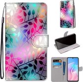 Voor Huawei Enjoy Z / 20 Pro Gekleurde Tekening Cross Textuur Horizontale Flip PU Lederen Case met Houder & Kaartsleuven & Portemonnee & Lanyard (Doorschijnend Glas)