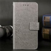 Voor Huawei Mate 30 Lucky Clover Pressed Flowers Pattern Leather Case, met houder & kaartsleuven & portemonnee & draagriem (grijs)