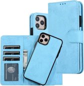 Voor iPhone 11 Pro KLT888-2 Retro 2 in 1 afneembare magnetische horizontale flip TPU + PU lederen tas met houder & kaartsleuven & fotolijst & portemonnee (hemelsblauw)