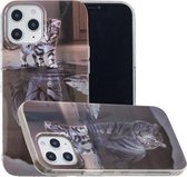 Voor iPhone 12 Pro Max Painted Pattern TPU beschermhoes (Cat Tiger)