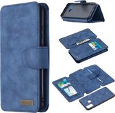 Voor Huawei Honor 9X Lite Afneembare Frosted Magnetische Horizontale Flip Leren Case met Kaartsleuven & Houder & Rits Portemonnee & Fotolijst (Blauw)