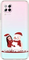 Voor Huawei P40 Lite & Nova 6 SE Christmas Series Transparante TPU beschermhoes (Girl Snowman)