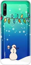 Voor Huawei P40 Lite E Christmas Series Transparante TPU beschermhoes (Milk Tea Snowman)