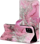 Voor Galaxy A51 Gekleurde Tekening Marmer Patroon Horizontale Flip PU Lederen Case met Houder & Kaartsleuven & Portemonnee (Zeewater)