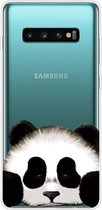 Voor Samsung Galaxy S10 5G gekleurd tekeningpatroon zeer transparant TPU beschermhoes (panda)