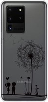 Voor Samsung Galaxy S20 Ultra gekleurd tekeningpatroon zeer transparant TPU beschermhoes (paardebloem)