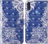 Voor Samsung Galaxy A11 & M11 3D-schilderij Gekleurd tekeningpatroon Horizontaal Flip TPU + PU-lederen hoes met houder & kaartsleuven & portemonnee & lanyard (wit kant)