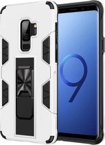 Voor Samsung Galaxy S9 Soldier Armor schokbestendig TPU + PC magnetische beschermhoes met houder (wit)