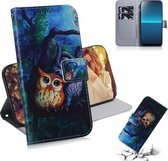 Voor Sony Xperia L4 Gekleurde Tekening Horizontale Flip Leren Case met Houder & Kaartsleuf & Portemonnee (Olieverf Uil)
