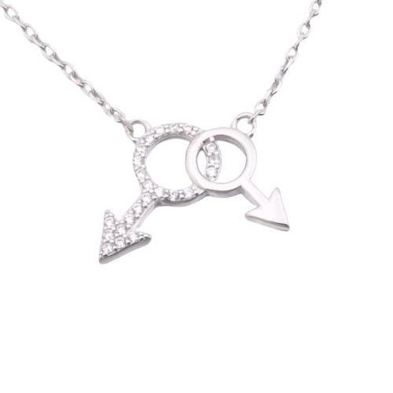 Dames CZ Diamant Halsketting 925 Zilver - Prinses Kroon Hanger Met Zirkonia