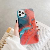 Marmeren abstracte volledige dekking IMD TPU schokbestendige beschermende telefoonhoes voor iPhone 11 Pro (rood)