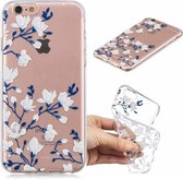 Voor iPhone 6 3D-patroon Transparant TPU-hoesje (Magnolia)