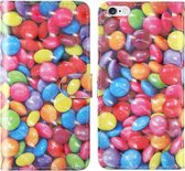 Voor iPhone 6 / 6s 3D-schilderij Gekleurd tekeningpatroon Horizontaal Flip TPU + PU-lederen hoes met houder & kaartsleuven & portemonnee & lanyard (gekleurd suiker)