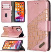 Voor iPhone 11 Bijpassende kleur Krokodiltextuur Horizontaal Flip PU-lederen hoes met Portemonnee & Houder & Kaartsleuven (Rose Goud)