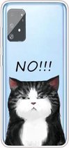 Voor Galaxy A91 / S10 Lite 2020 schokbestendig geverfd transparant TPU beschermhoes (geen kat)