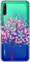 Voor Huawei P40 Lite E gekleurd tekeningpatroon zeer transparant TPU beschermhoes (vlinderboom)