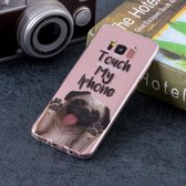 Dont Touch My Phone Dog Pattern Soft TPU Case voor Galaxy S8 +