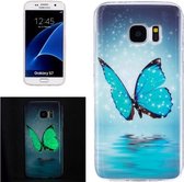 Voor Galaxy S7 / G930 Noctilucent Butterfly Pattern IMD Vakmanschap Zachte TPU beschermhoes