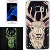 Voor Galaxy S7 / G930 Noctilucent Deer Pattern IMD Vakmanschap Zachte TPU beschermhoes