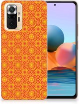 Cover Case Xiaomi Redmi Note 10 Pro Smartphone hoesje Batik Orange