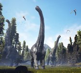Dinosaurus groep langnekken (Alamosaurus) - Fotobehang (in banen) - 350 x 260 cm