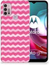 Bumper Hoesje Motorola Moto G30 | G10 Smartphone hoesje Waves Pink