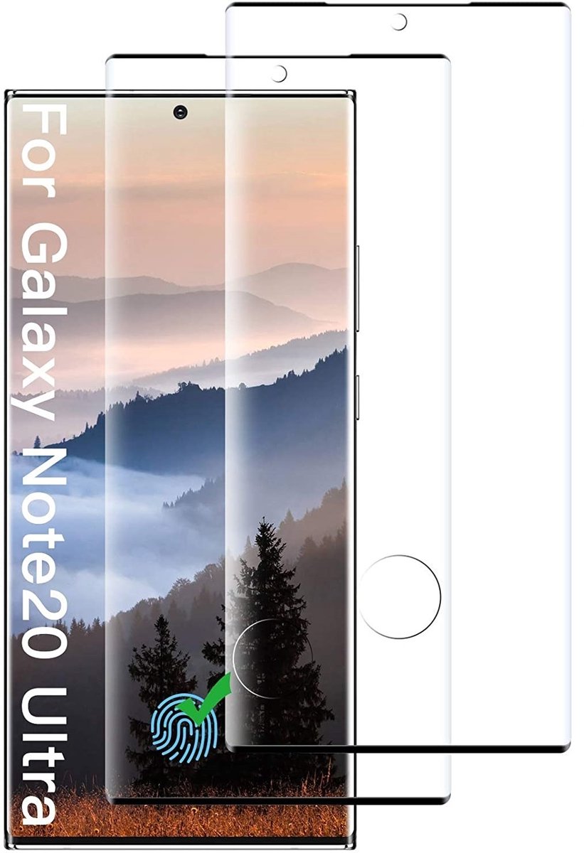 Geschikt voor Samsung Galaxy Note 20 Ultra - 2 Pack tempered glass / Screen Protector Zwart