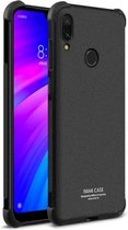 IMAK All-inclusive schokbestendige Airbag TPU-hoes voor Xiaomi Redmi 7, met schermbeschermer (matzwart)