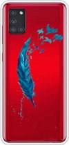 Voor Samsung Galaxy A21s schokbestendig geverfd transparant TPU beschermhoes (veer)
