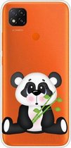 Voor Xiaomi Redmi 9C gekleurd tekeningpatroon zeer transparant TPU beschermhoes (bamboe beer)