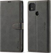 Voor Geschikt voor Xiaomi Redmi 9C Forwenw F1 Serie Mat Sterk Magnetisme Horizontale Flip Leren Case met Houder & Kaartsleuven & Portemonnee & Fotolijst (Zwart)