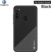 Voor Geschikt voor Xiaomi RedMi Note 8 PINWUYO Rong-serie schokbestendige pc + TPU + beschermhoes van chemische vezeldoek (zwart)