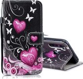 Voor Redmi Note 8 Gekleurde Tekening Patroon Horizontale Flip PU Lederen Case met Houder & Kaartsleuven & Portemonnee & Lanyard (Klein Hartje)