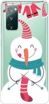 Voor Samsung Galaxy S20 FE Trendy Leuke Kerst Patroon Case Clear TPU Cover Telefoon Gevallen (Sokken Sneeuwpop)
