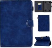 Voor 7 inch tablet-pc universele koeienhuid textuur horizontale flip lederen tas met houder & kaartsleuven & pennenhouder (blauw)