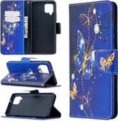 Voor Samsung Galaxy A42 5G Gekleurde Tekening Patroon Horizontale Flip Leren Case met Houder & Kaartsleuven & Portemonnee (Paarse Vlinder)