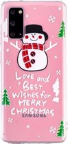 Voor Samsung Galaxy S20 + kerstpatroon TPU beschermhoes (sneeuwpop)