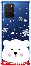 Voor Samsung Galaxy A91 / S10 Lite / M80s Christmas Series Clear TPU beschermhoes (Chubby White Bear)