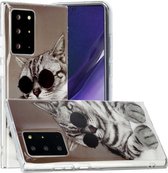 Voor Samsung Galaxy Note20 Ultra Painted Pattern TPU beschermhoes (bril Cat)