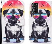 Voor Samsung Galaxy Note20 Ultra 3D Geschilderd Patroon Horizontale Flip Leren Case met Houder & Portemonnee & Kaartsleuf & Lanyard (Bril Hond)