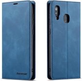 Voor Galaxy A60 Forwenw Dream Series Oil Edge Sterk magnetisme Horizontale Flip lederen tas met houder & kaartsleuven & portemonnee & fotolijst (blauw)