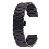 Voor Huawei Smart Watch verborgen vlindergesp 3 kralen roestvrijstalen horlogeband (zwart)