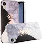 Voor iPhone XR Hot Stamping Geometric Marble IMD Craft TPU beschermhoes (ananas)